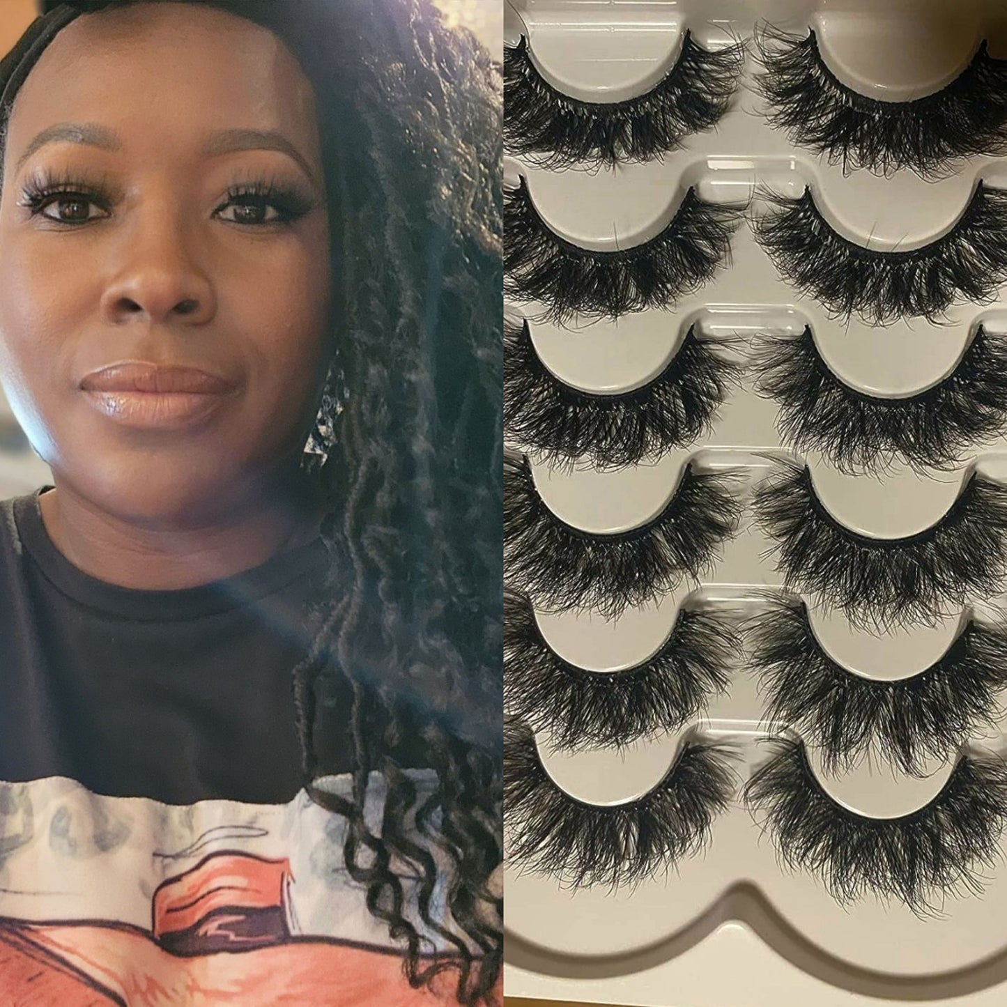 Wispy Glam False Eyelashes Dramatic Natural Fluffy 5D Lashes 6 Pair Eyelashes