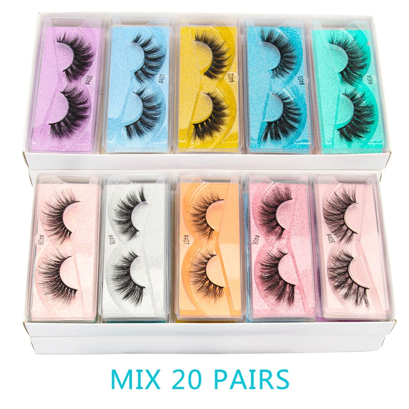Wholesale Bulk Lashes Wispy 3D Faux Lashes Dramatic Soft Reusable False Eyelashes