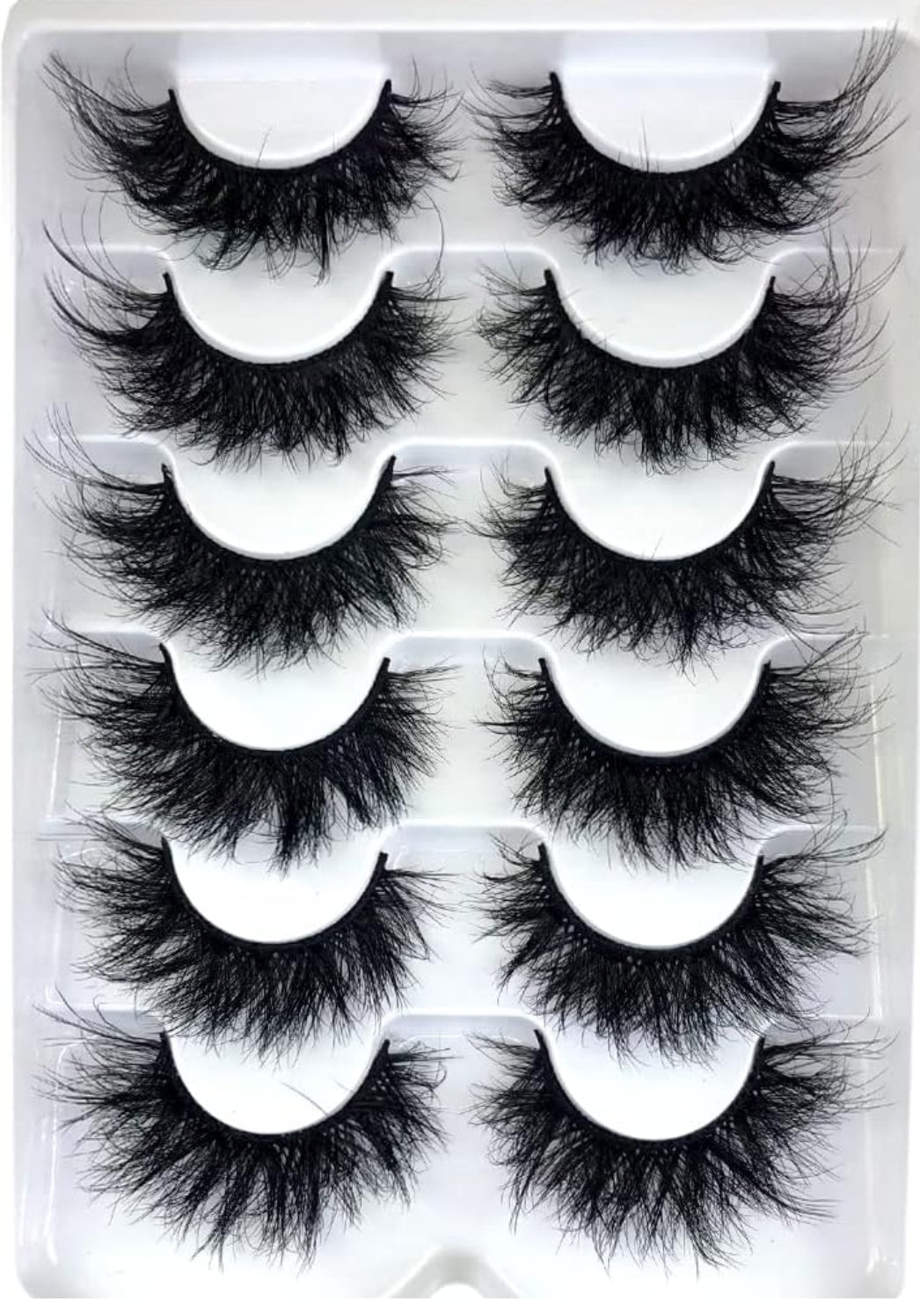 Wispy Glam False Eyelashes Dramatic Natural Fluffy 5D Lashes 6 Pair Eyelashes