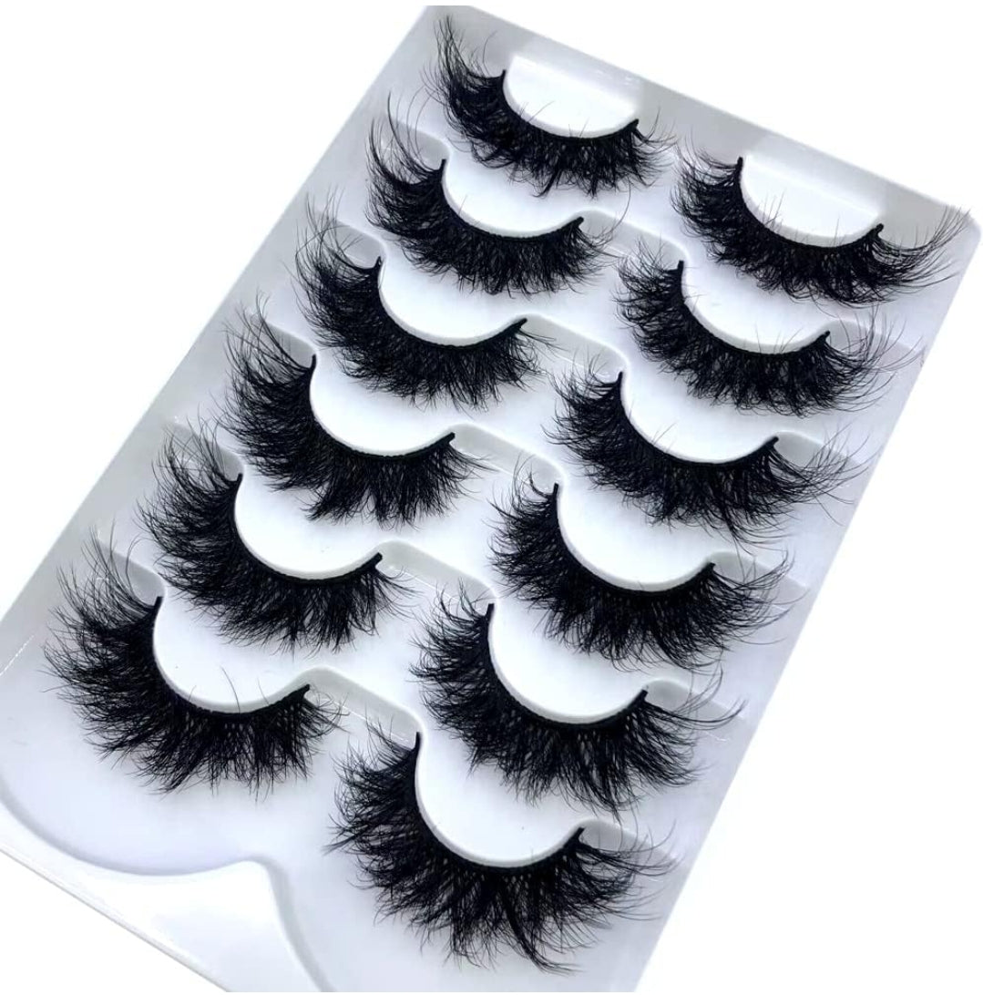 Wispy Glam False Eyelashes Dramatic Natural Fluffy 5D Lashes 6 Pair Eyelashes
