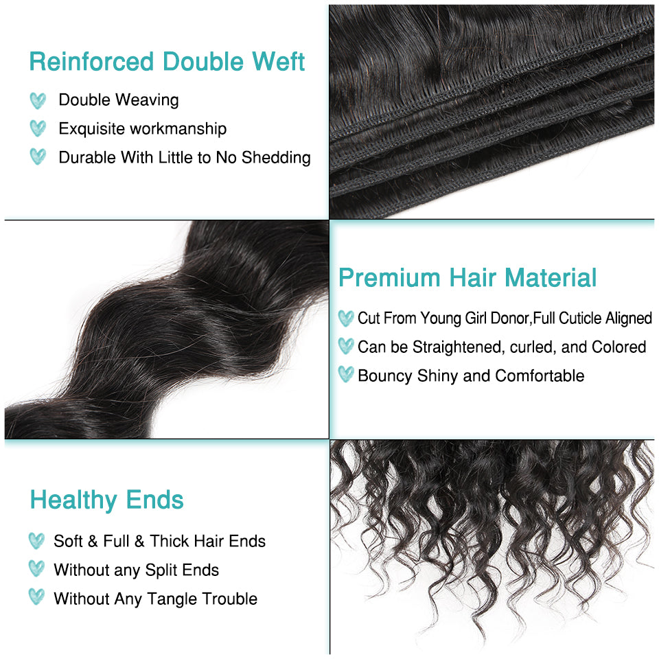 Indian Remy Hair Loose Wave 3 Bundles Deal Human Hair Natural Color Remy Hair Extension 10-28 Inch Free Shipping