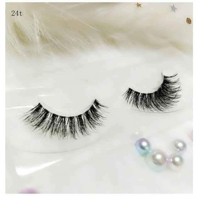 Clear Band 3D Handmade Lashes Eyelash Extension Fluffy Wispy Lashes