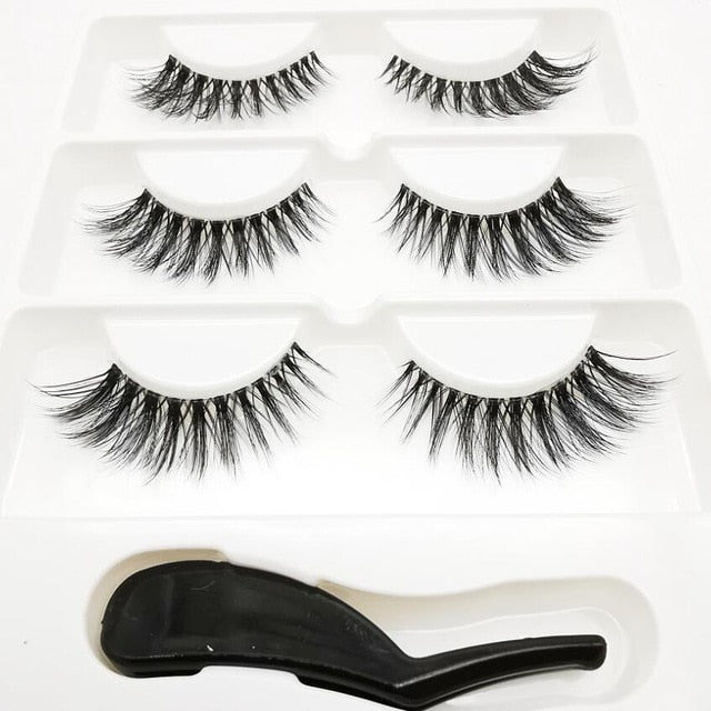 3D Lashes Eyelash Extension Invisible Band Transparent 3D Silk Soft Fur Lashes