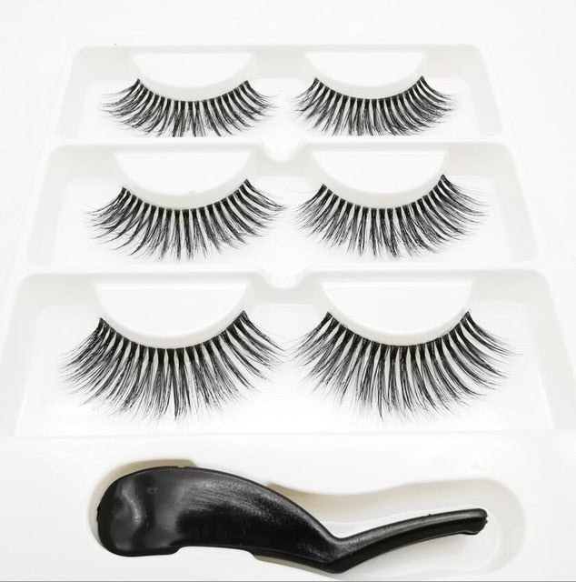 3D Lashes Eyelash Extension Invisible Band Transparent 3D Silk Soft Fur Lashes
