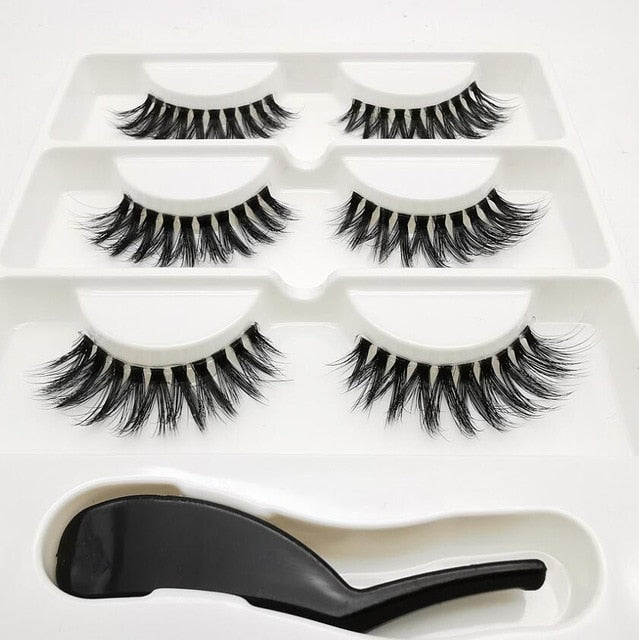3D Lashes Eyelash Extension Invisible Band Transparent 3D Silk Soft Fur Lashes