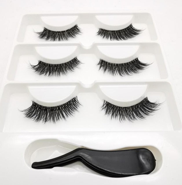 3D Lashes Eyelash Extension Invisible Band Transparent 3D Silk Soft Fur Lashes