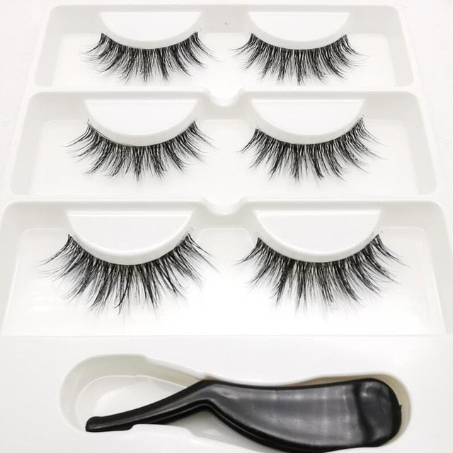 3D Lashes Eyelash Extension Invisible Band Transparent 3D Silk Soft Fur Lashes