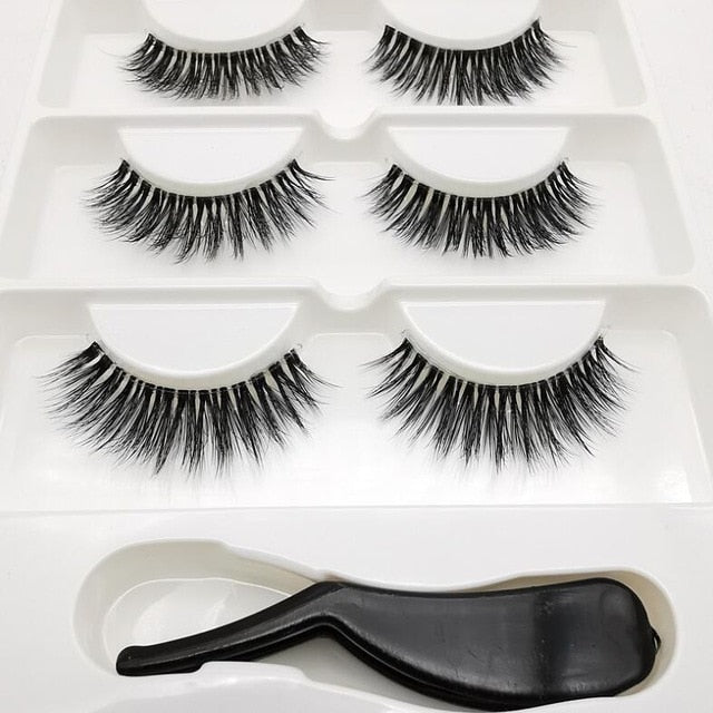 3D Lashes Eyelash Extension Invisible Band Transparent 3D Silk Soft Fur Lashes