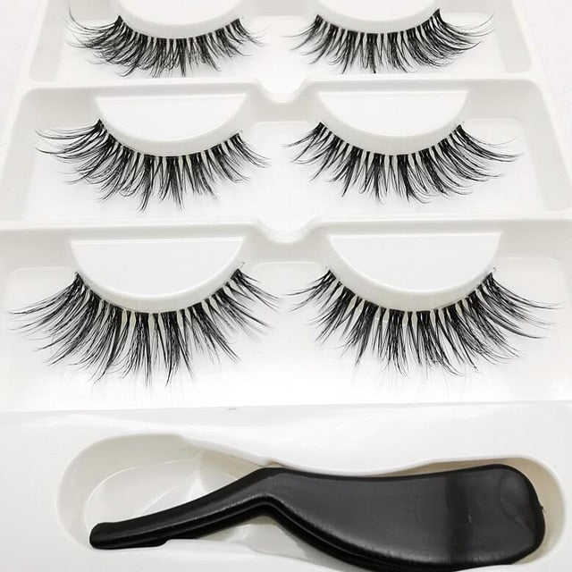 3D Lashes Eyelash Extension Invisible Band Transparent 3D Silk Soft Fur Lashes