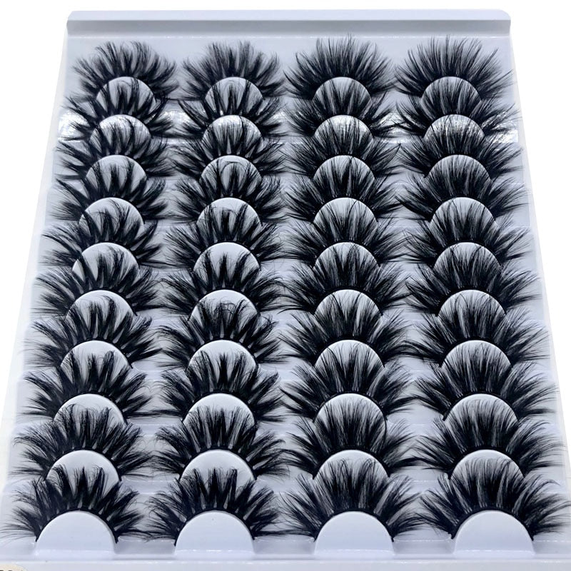 20 Pairs 18-25 mm 3D 25MM Faux Lashes Bulk Faux