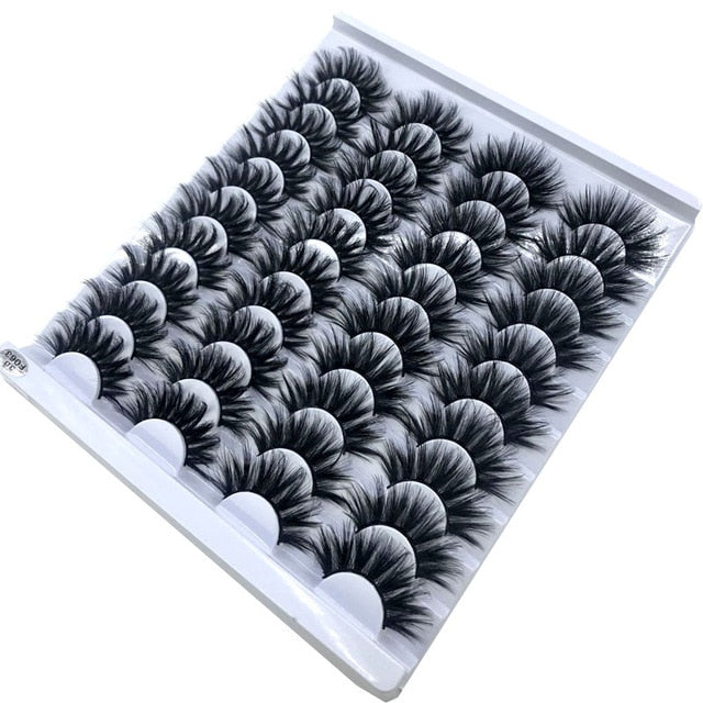20 Pairs 18-25 mm 3D 25MM Faux Lashes Bulk Faux