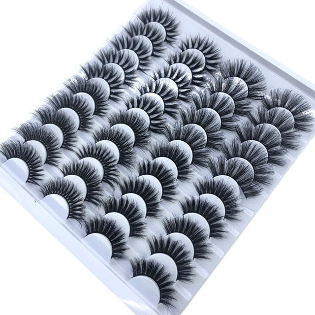20 Pairs 18-25 mm 3D 25MM Faux Lashes Bulk Faux