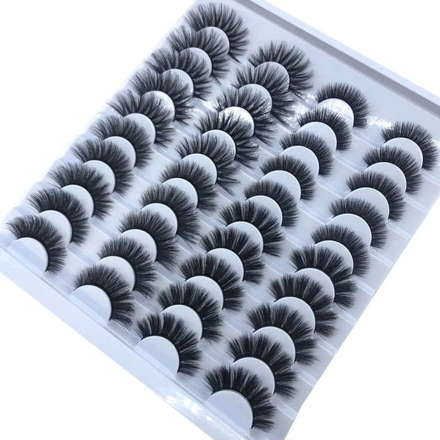 20 Pairs 18-25 mm 3D 25MM Faux Lashes Bulk Faux