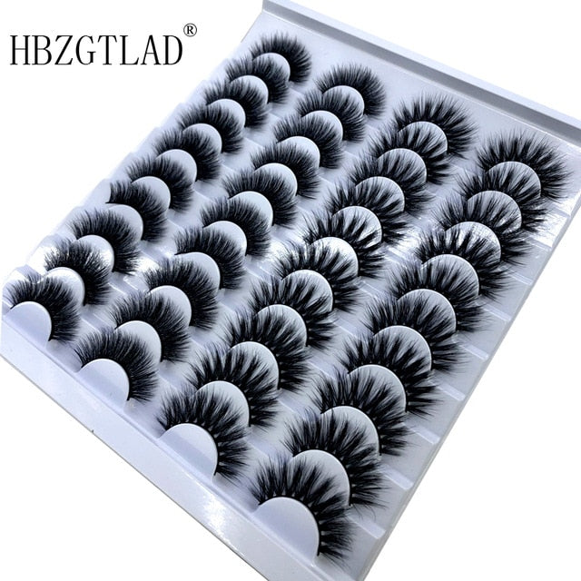 20 Pairs 18-25 mm 3D 25MM Faux Lashes Bulk Faux