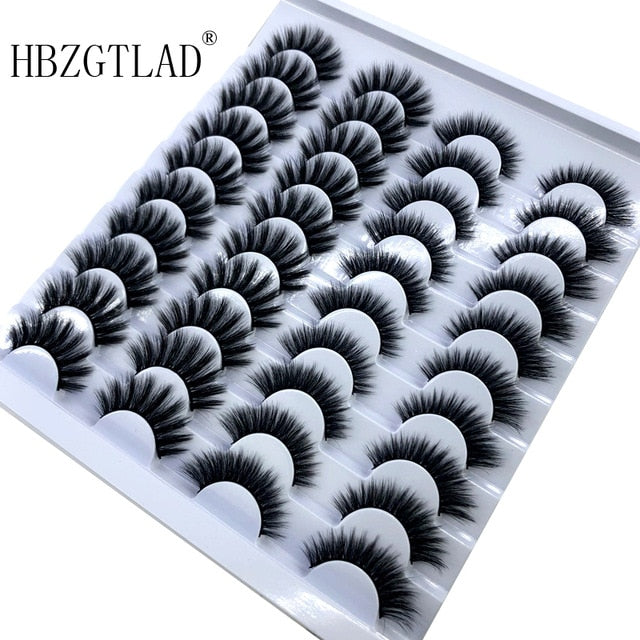 20 Pairs 18-25 mm 3D 25MM Faux Lashes Bulk Faux