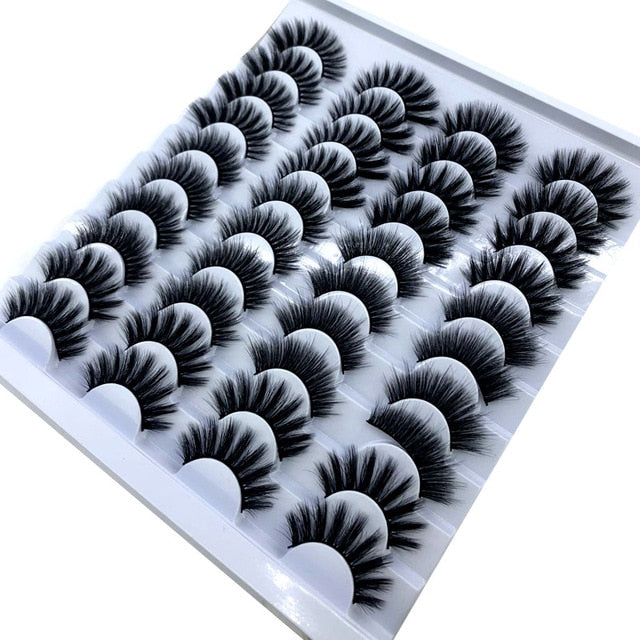 20 Pairs 18-25 mm 3D 25MM Faux Lashes Bulk Faux