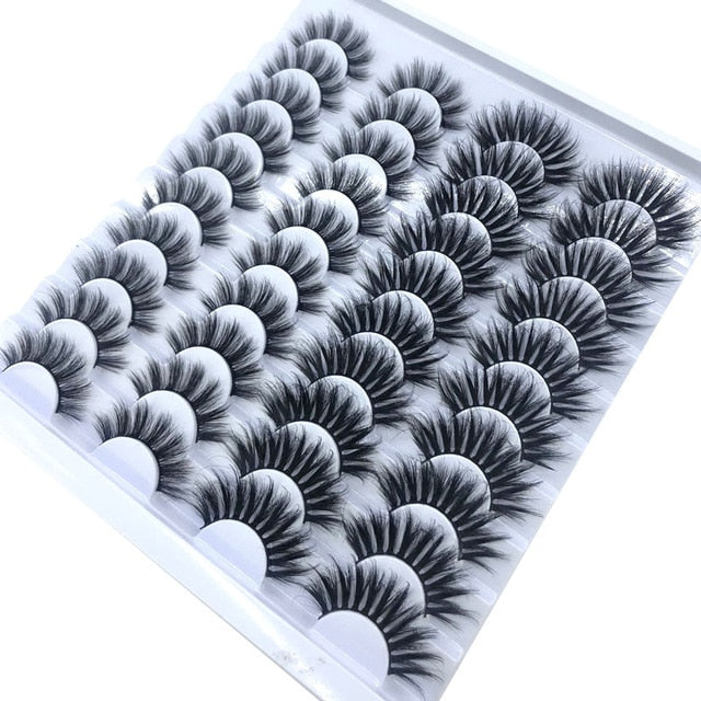 20 Pairs 18-25 mm 3D 25MM Faux Lashes Bulk Faux