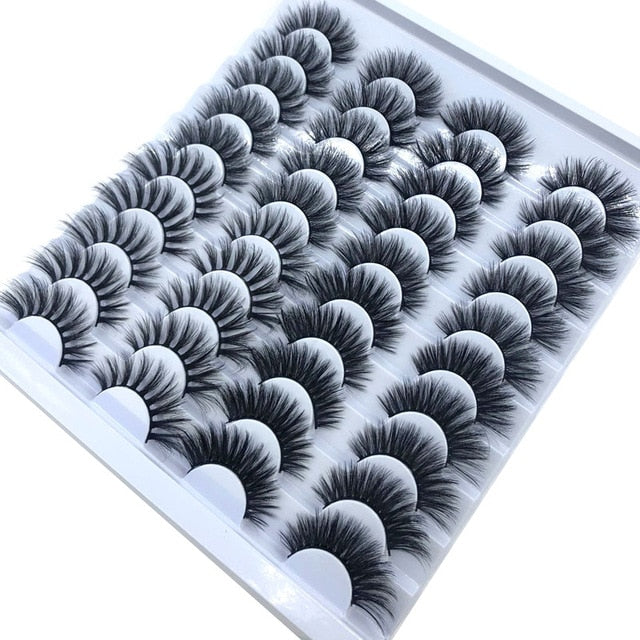 20 Pairs 18-25 mm 3D 25MM Faux Lashes Bulk Faux