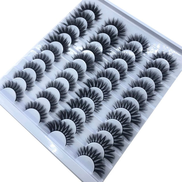 20 Pairs 18-25 mm 3D 25MM Faux Lashes Bulk Faux