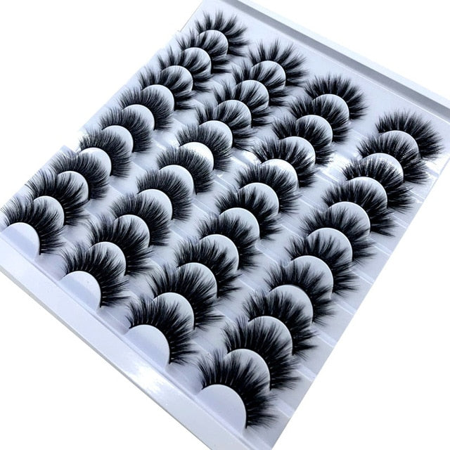 20 Pairs 18-25 mm 3D 25MM Faux Lashes Bulk Faux