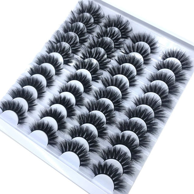 20 Pairs 18-25 mm 3D 25MM Faux Lashes Bulk Faux