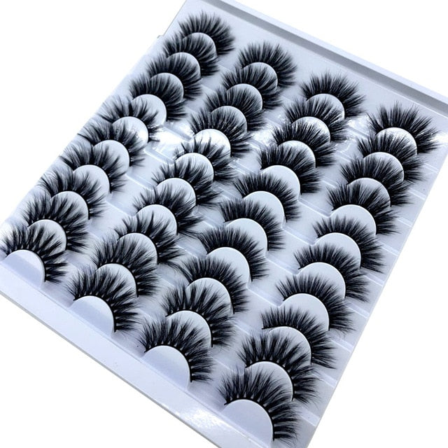 20 Pairs 18-25 mm 3D 25MM Faux Lashes Bulk Faux