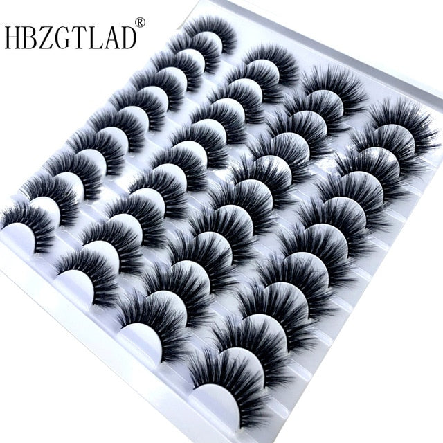 20 Pairs 18-25 mm 3D 25MM Faux Lashes Bulk Faux