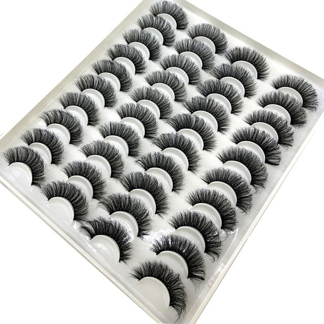 20 Pairs 18-25 mm 3D 25MM Faux Lashes Bulk Faux