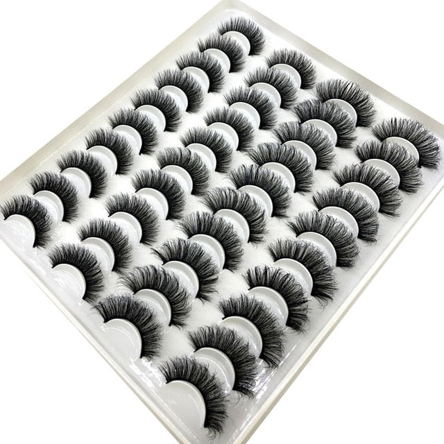 20 Pairs 18-25 mm 3D 25MM Faux Lashes Bulk Faux