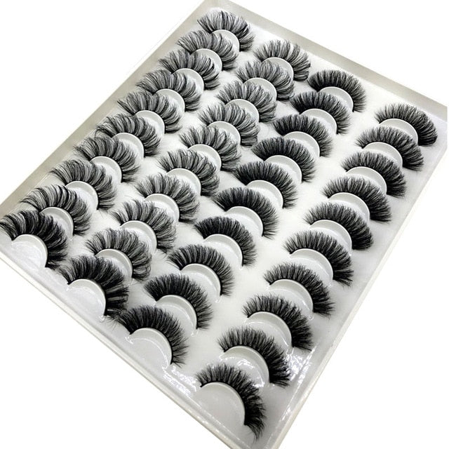 20 Pairs 18-25 mm 3D 25MM Faux Lashes Bulk Faux