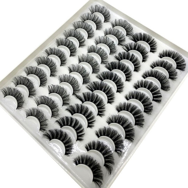 20 Pairs 18-25 mm 3D 25MM Faux Lashes Bulk Faux