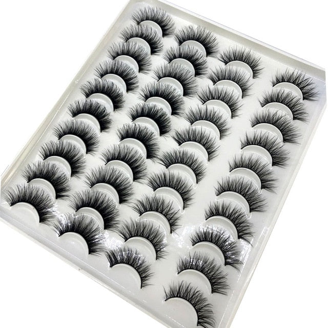 20 Pairs 18-25 mm 3D 25MM Faux Lashes Bulk Faux