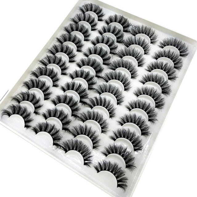 20 Pairs 18-25 mm 3D 25MM Faux Lashes Bulk Faux