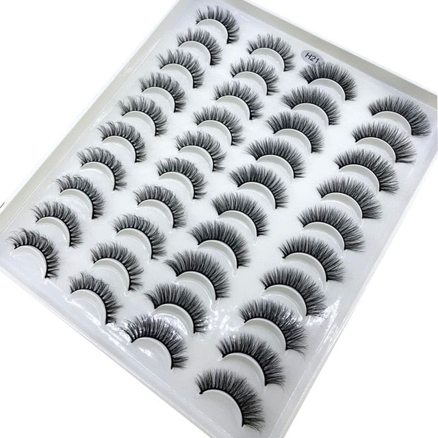 20 Pairs 18-25 mm 3D 25MM Faux Lashes Bulk Faux