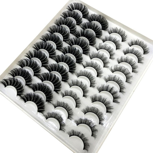 20 Pairs 18-25 mm 3D 25MM Faux Lashes Bulk Faux