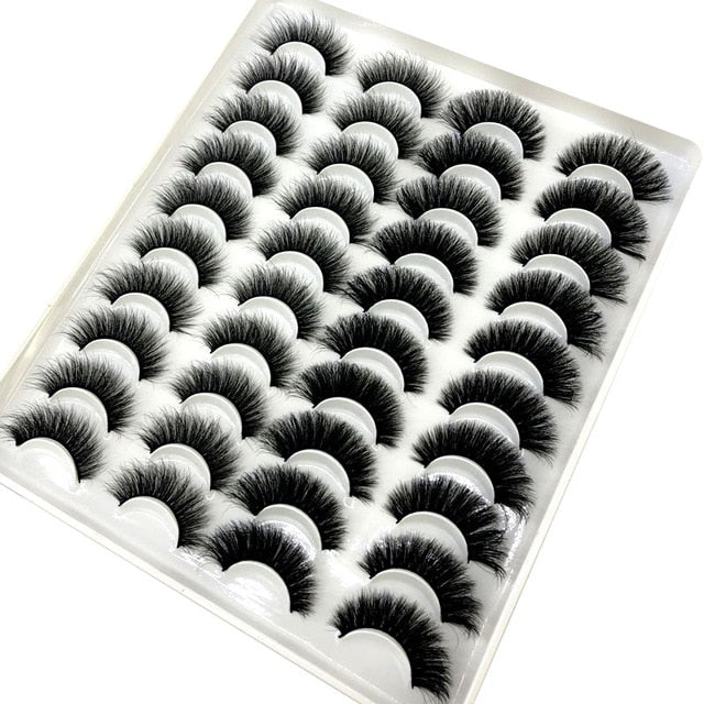 20 Pairs 18-25 mm 3D 25MM Faux Lashes Bulk Faux