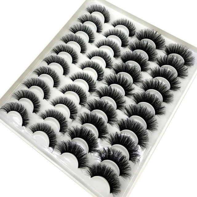 20 Pairs 18-25 mm 3D 25MM Faux Lashes Bulk Faux