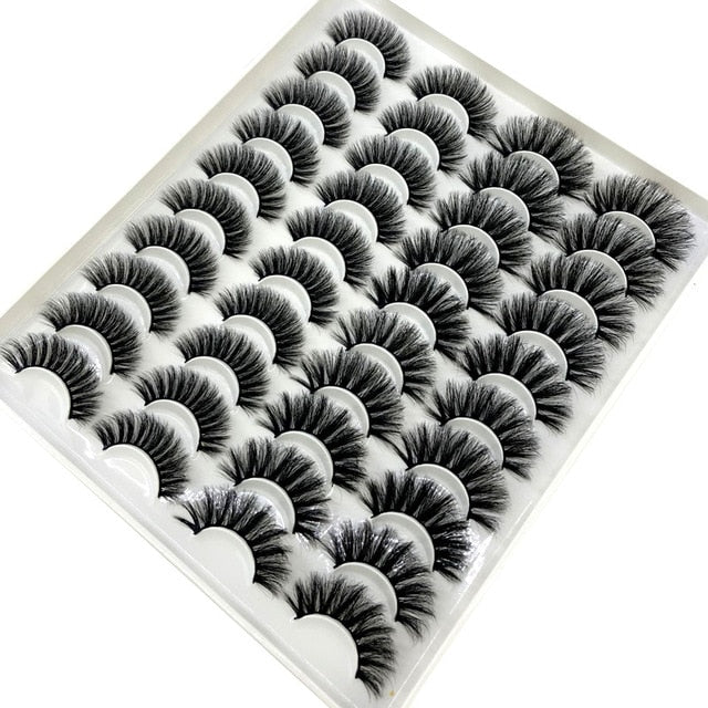 20 Pairs 18-25 mm 3D 25MM Faux Lashes Bulk Faux