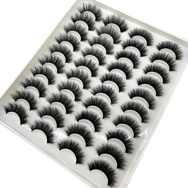 20 Pairs 18-25 mm 3D 25MM Faux Lashes Bulk Faux