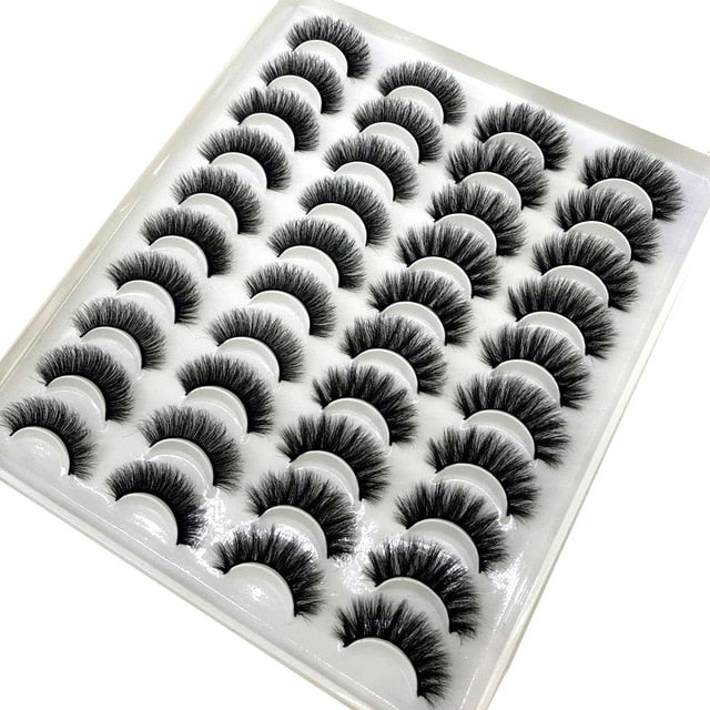 20 Pairs 18-25 mm 3D 25MM Faux Lashes Bulk Faux