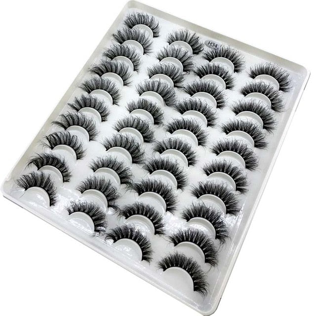 20 Pairs 18-25 mm 3D 25MM Faux Lashes Bulk Faux