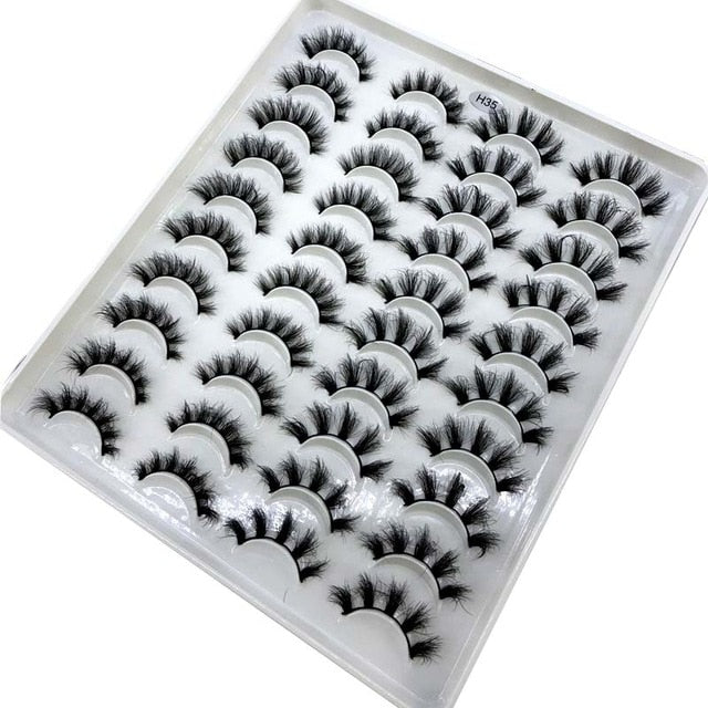 20 Pairs 18-25 mm 3D 25MM Faux Lashes Bulk Faux