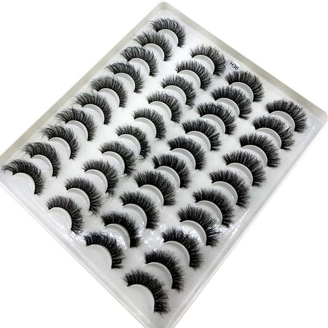 20 Pairs 18-25 mm 3D 25MM Faux Lashes Bulk Faux