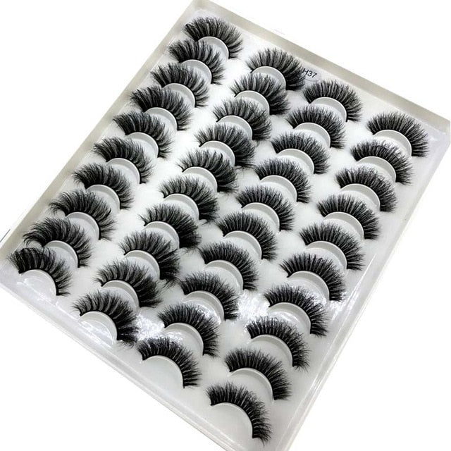 20 Pairs 18-25 mm 3D 25MM Faux Lashes Bulk Faux