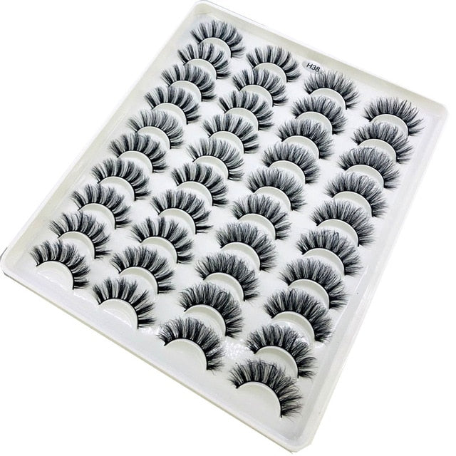20 Pairs 18-25 mm 3D 25MM Faux Lashes Bulk Faux