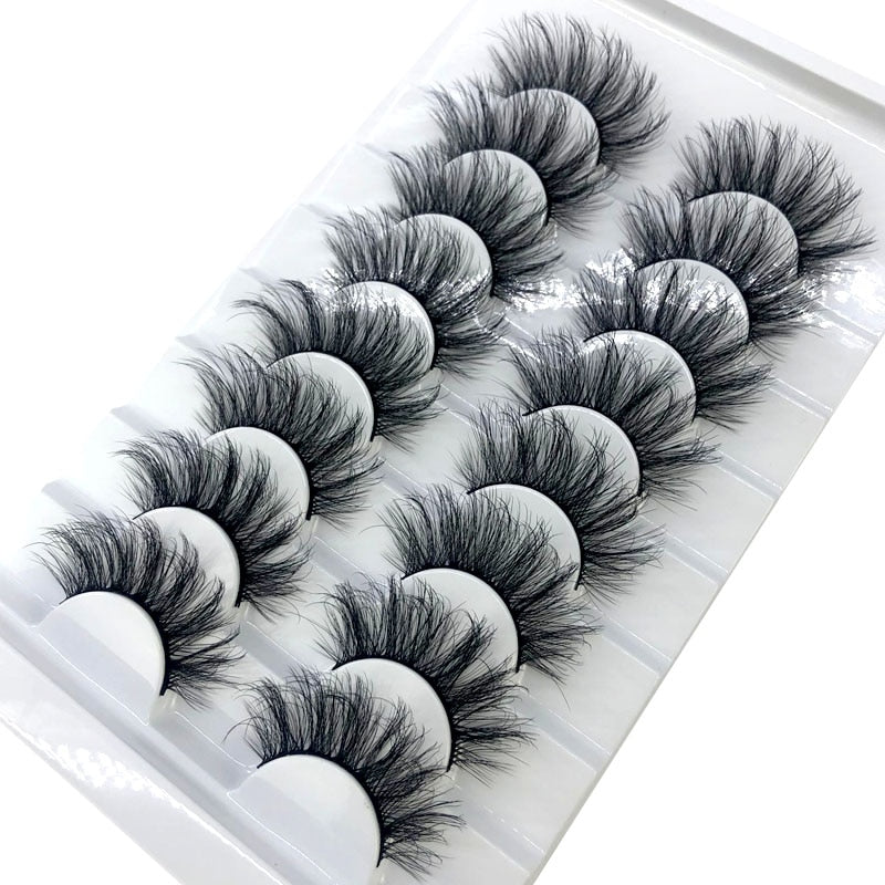 New 8 pairs 15-23mm natural 3D false eyelashes