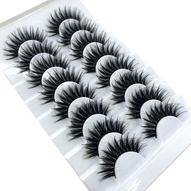 New 8 pairs 15-23mm natural 3D false eyelashes