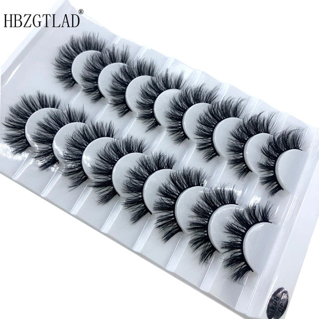 New 8 pairs 15-23mm natural 3D false eyelashes