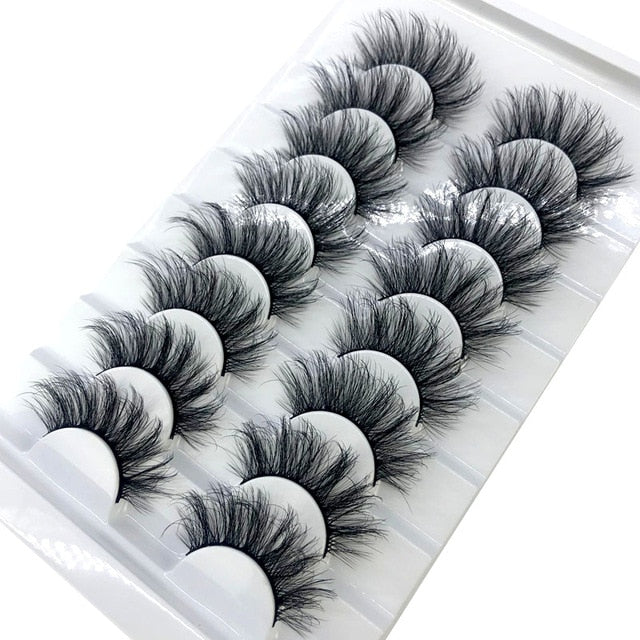 New 8 pairs 15-23mm natural 3D false eyelashes