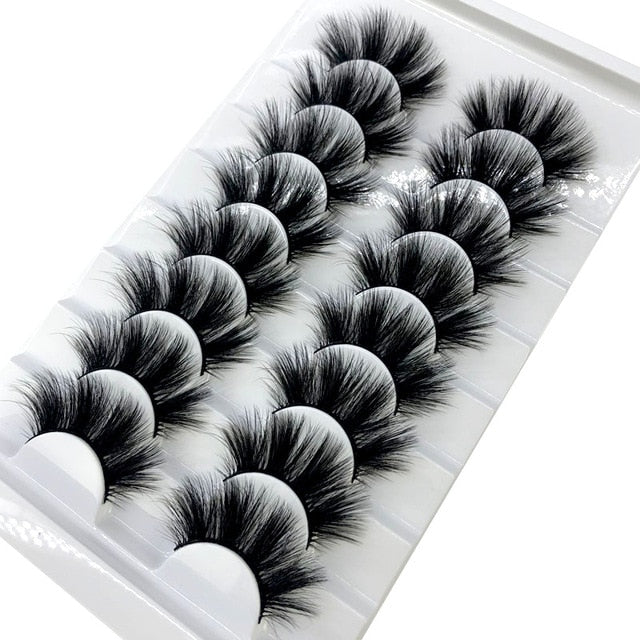 New 8 pairs 15-23mm natural 3D false eyelashes